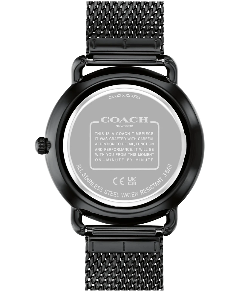 Coach Unisex Elliot Black Stainless Steel Mesh Bracelet Watch 41mm