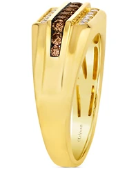 Le Vian Men's Chocolate Diamond & Nude Diamond Three Row Ring (5/8 ct. t.w.) in 14k Gold