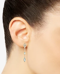 Sky Blue Topaz (2-1/6 ct. tw.) & Diamond (1/20 ct. tw.) Drop Earrings in 14k Gold