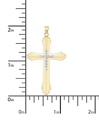 Large Two-Tone Cross Pendant in 10k Gold