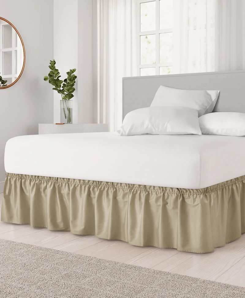 Cgk Unlimited Ruffled Elastic Wrap Around Bedskirt Inch Drop