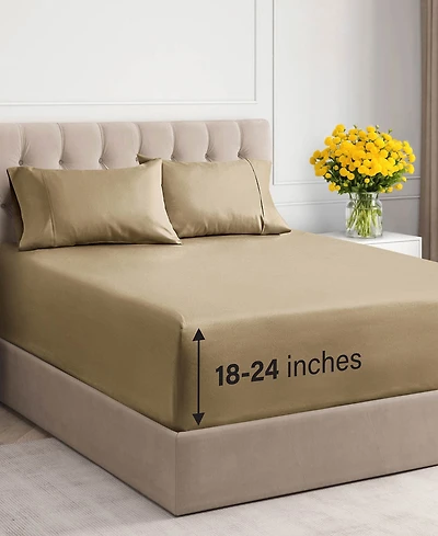 Cgk Unlimited Cotton Sheet Set 18" - 24" Inch Extra Deep Pocket Queen
