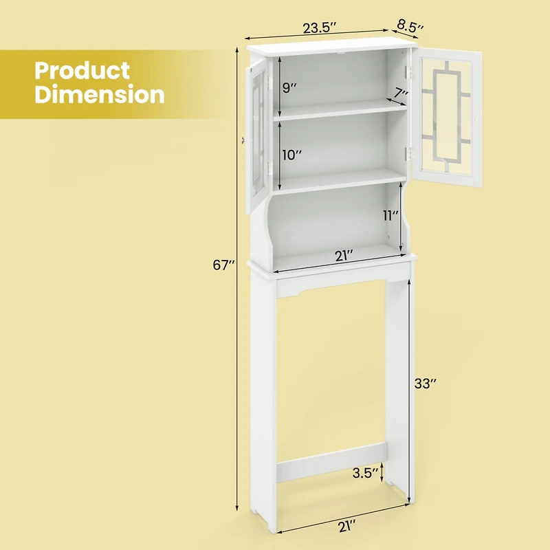 Bathroom Spacesaver Over the Toilet Door Storage Cabinet Tower Organizer