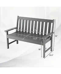 Garden Bench All-Weather Hdpe 2-Person Outdoor for Front Porch Backyard