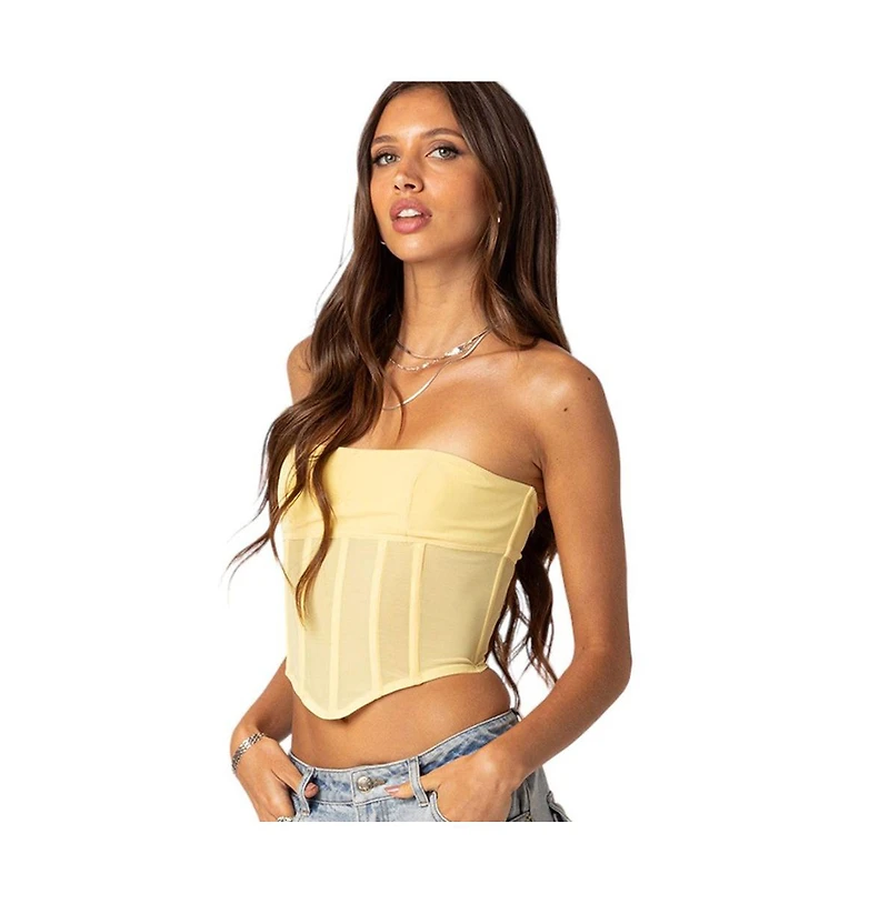 Women's Evangeline Sheer Mesh Corset Top