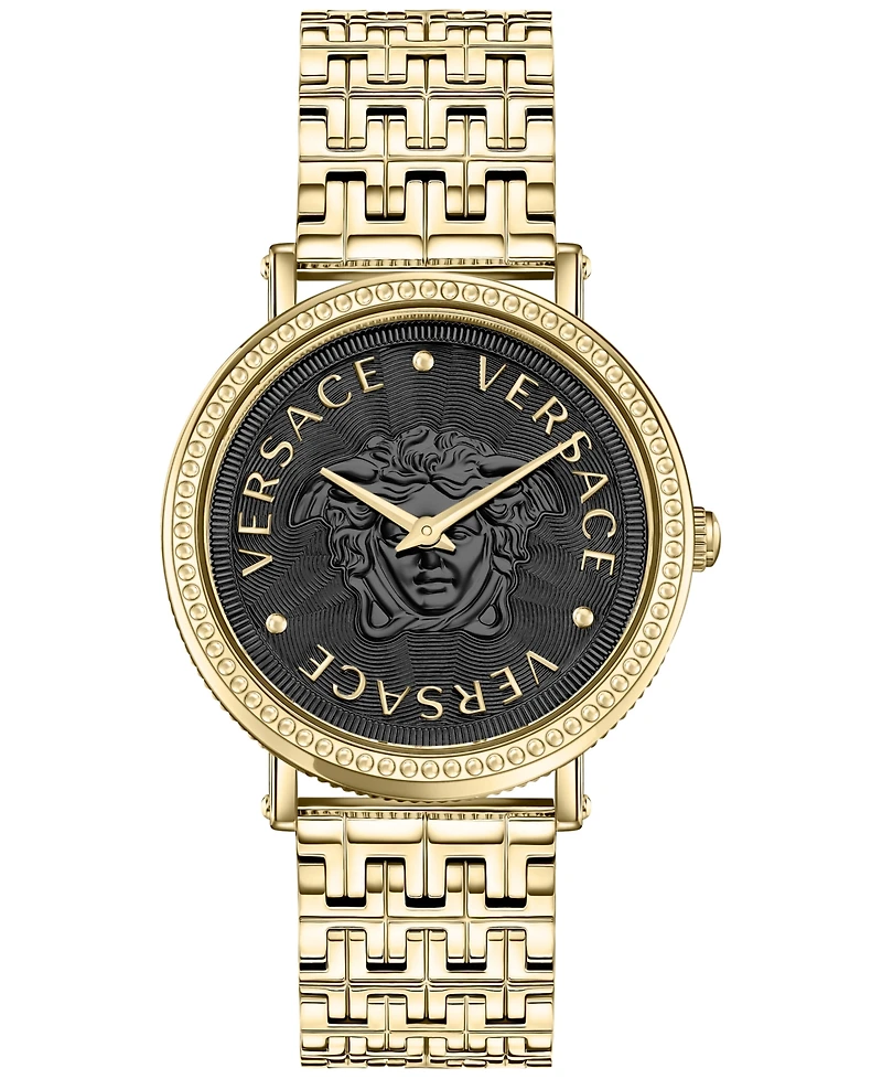 Versace Women's V-Dollar Ion-Plated Gold-Tone Stainless Steel Bracelet Watch 37mm