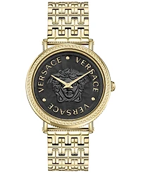 Versace Women's V-Dollar Ion-Plated Gold-Tone Stainless Steel Bracelet Watch 37mm