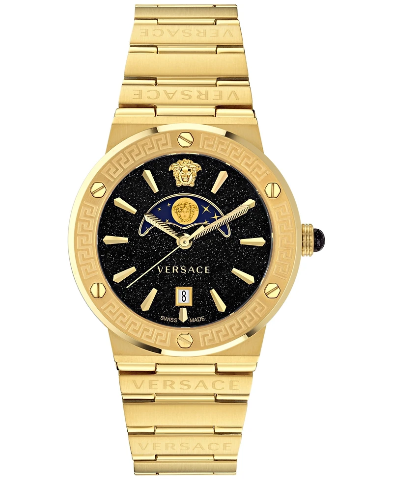 Versace Women's Swiss Greca Logo Gold Ion Plated Stainless Steel Bracelet Watch 38mm