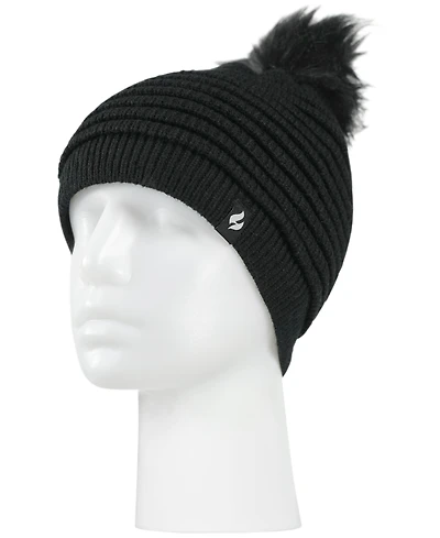 Heat Holders Women's Cannes Ribbed Pom-Pom Hat
