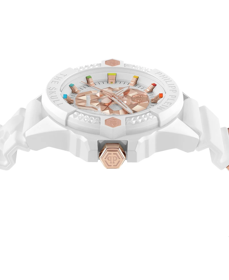 Philipp Plein Men's The Kull White Silicone Strap Watch 44mm
