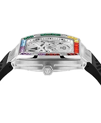 Philipp Plein Men's Automatic The Keleton Black Silicone Strap Watch 44mm