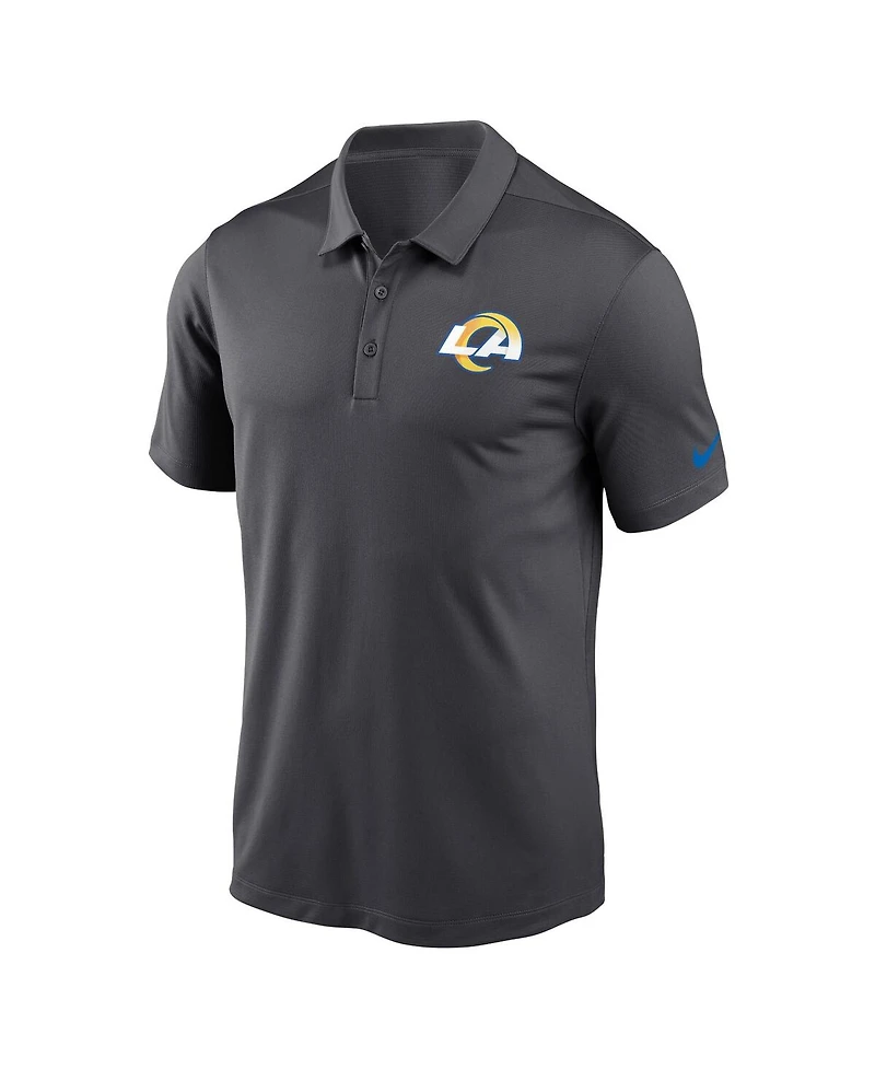 Men's Nike Anthracite Los Angeles Rams Franchise Team Logo Performance Polo Shirt