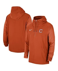 Men's Nike Orange Clemson Tigers 2023 Sideline Player Quarter-Zip Hoodie Jacket