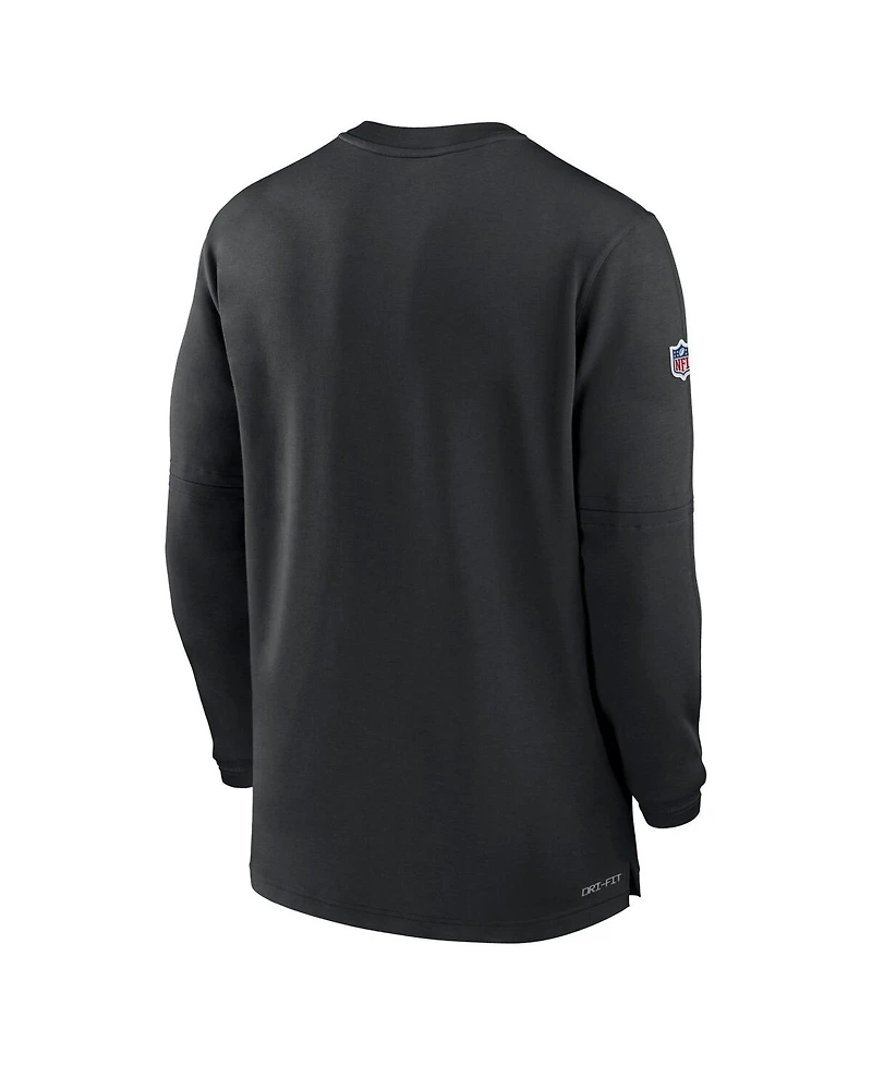 Men's Nike Black Pittsburgh Steelers 2023 Sideline Performance Long Sleeve Quarter-Zip Top