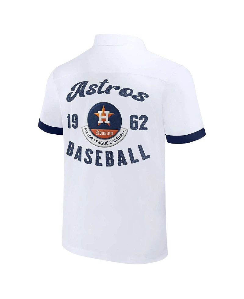 Men's Darius Rucker Collection by Fanatics White Houston Astros Bowling Button-Up Shirt