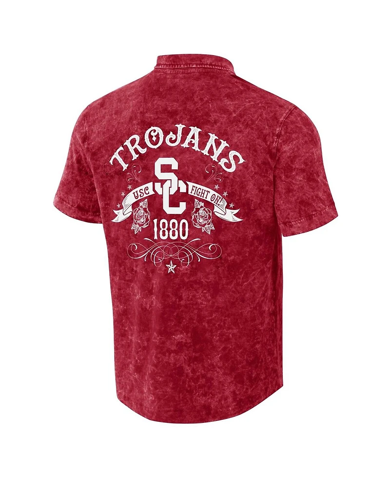 Men's Darius Rucker Collection by Fanatics Cardinal Usc Trojans Team Color Button-Up Shirt