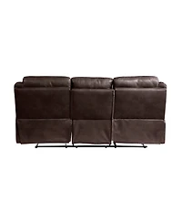 White Label Calico 89" Double Reclining Sofa with Center Drop-Down Cup Holders, Power Outlets