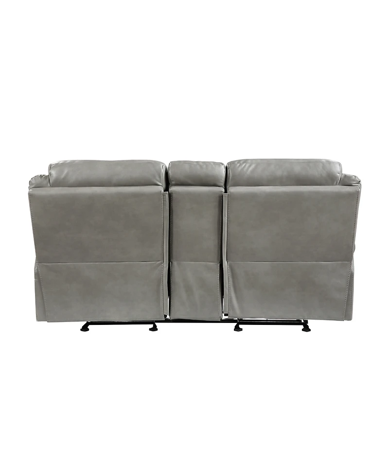 White Label Calico 80" Double Glider Reclining Love Seat with Center Console, Power Outlets