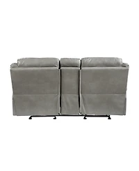 White Label Calico 80" Double Glider Reclining Love Seat with Center Console, Power Outlets