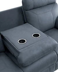 White Label Nadia 85" Double Reclining Sofa with Drop-Down Cup Holders