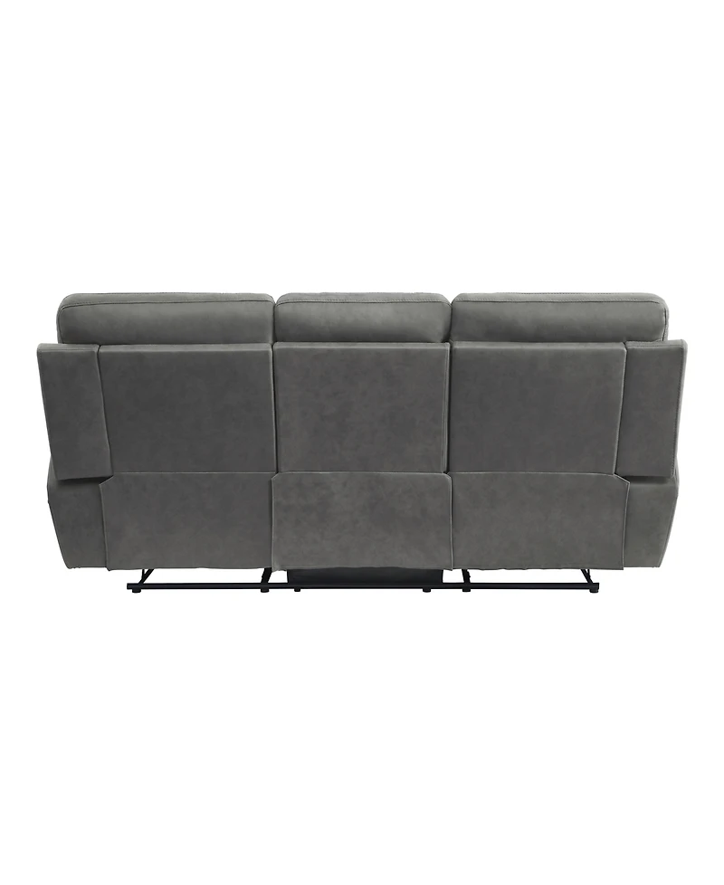 White Label Nadia 85" Double Reclining Sofa with Drop-Down Cup Holders