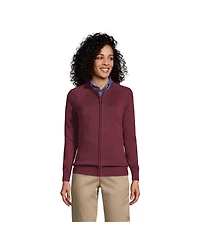 Lands' End Women's Cotton Modal Zip-front Cardigan Sweater
