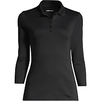 Lands' End Women's Petite 3/4 Sleeve Supima Cotton Polo Shirt