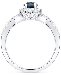 Sapphire (1 ct. t.w.) & Diamond (1/2 ct. t.w.) Bridal Set in 14k White Gold