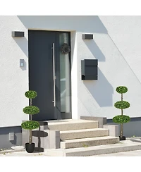 Homcom Set of 2 Artificial Plants Indoor & Outdoor Plants Boxwood Topiary