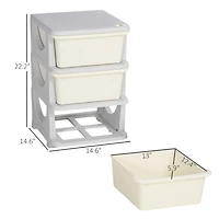 Qaba 22.25" 3 Tier Kids Storage Unit Dresser Tower,