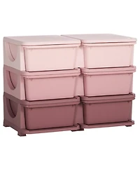 Qaba 29.5" 3 Tier Kids Storage Unit Dresser Tower,