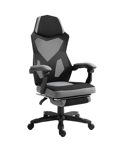 Vinsetto Office Chair Adjust Height Recliner with Footrest, Wheel, Mesh Back