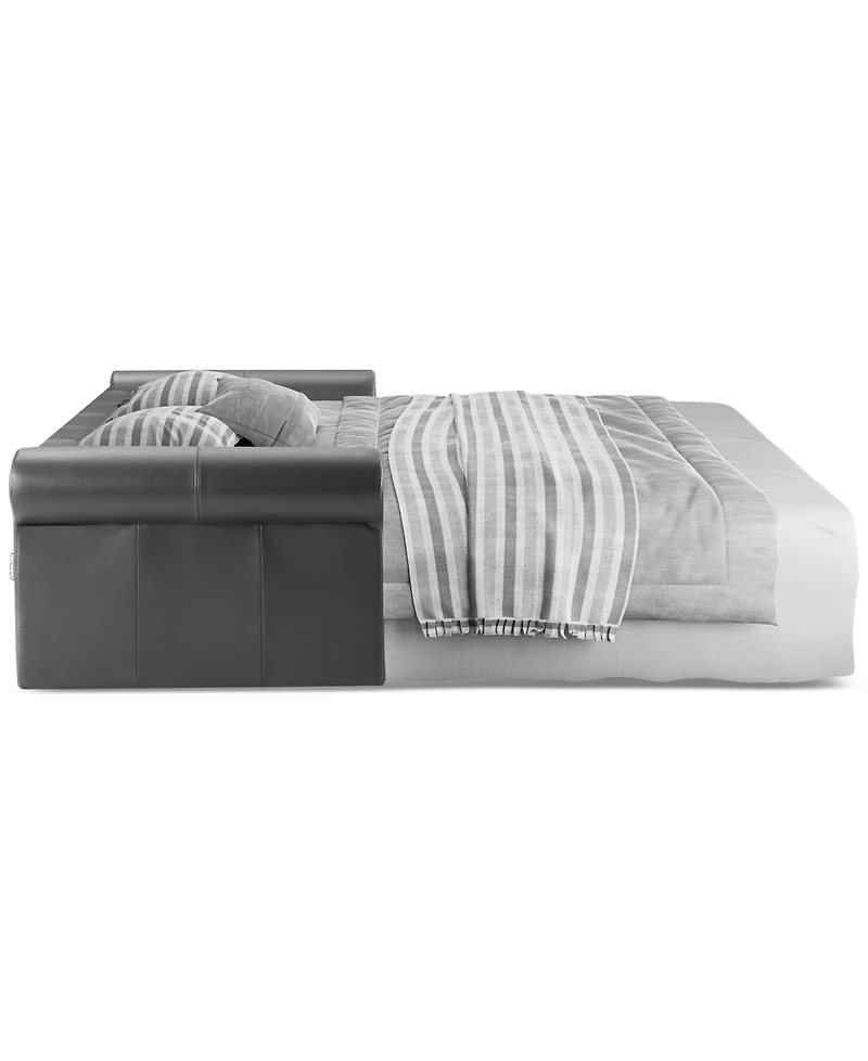 Elsher 85" Leather Sleeper Sofa, Created for Macy's