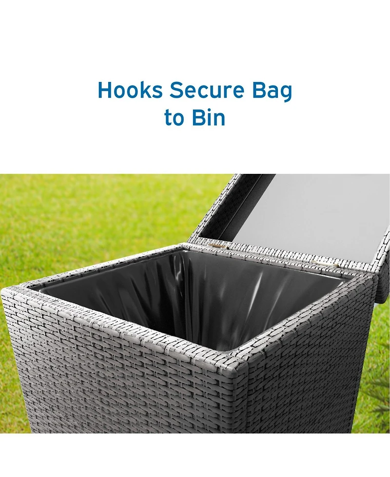 Nestl Outdoor Durable Wicker Trash Can with Lid - 30 Gallon