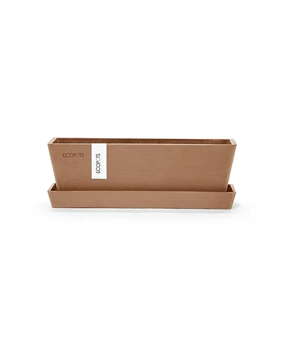 Ecopots Bruges Modern Plastic Rectangular Planter with Saucer