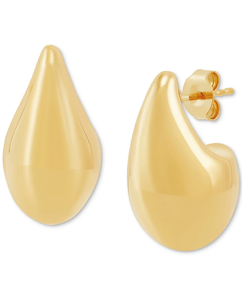 Polished Teardrop Sculptural Stud Earrings in 14k Gold, 22mm
