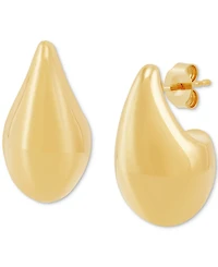 Polished Teardrop Sculptural Stud Earrings in 14k Gold, 22mm