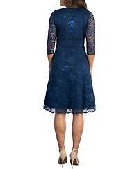 Kiyonna Women's Mademoiselle Lace Cocktail Dress with Sleeves