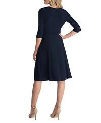 Kiyonna Women's Essential Wrap Dress with 3/4 Sleeves