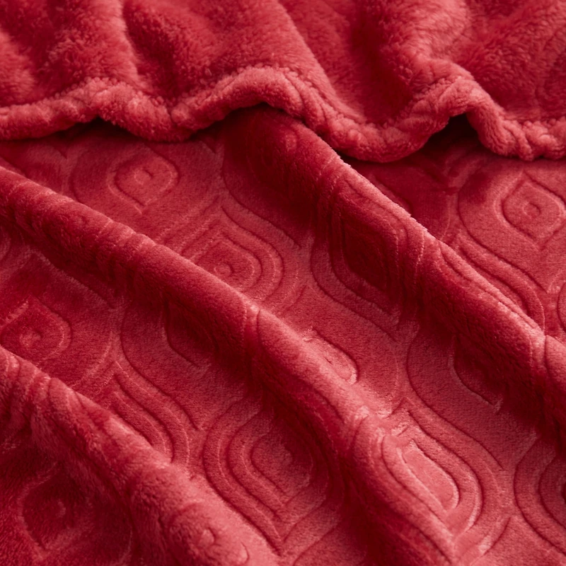 Kate Aurora Ultra Soft & Plush Modern Ogee Fleece Throw Blanket Covers - 50 in. W x 60 L