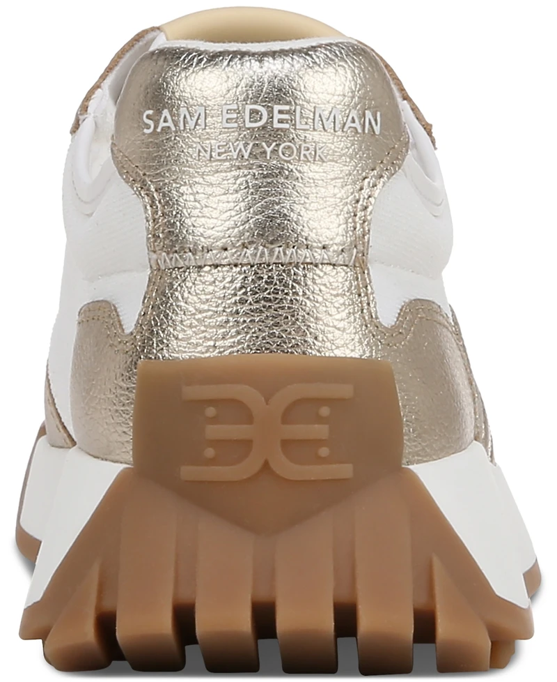 Sam Edelman Women's Langley Emblem Lace-Up Trainer Sneakers