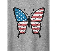 Hybrid Apparel Trendy Plus Americana Butterfly Graphic T-shirt