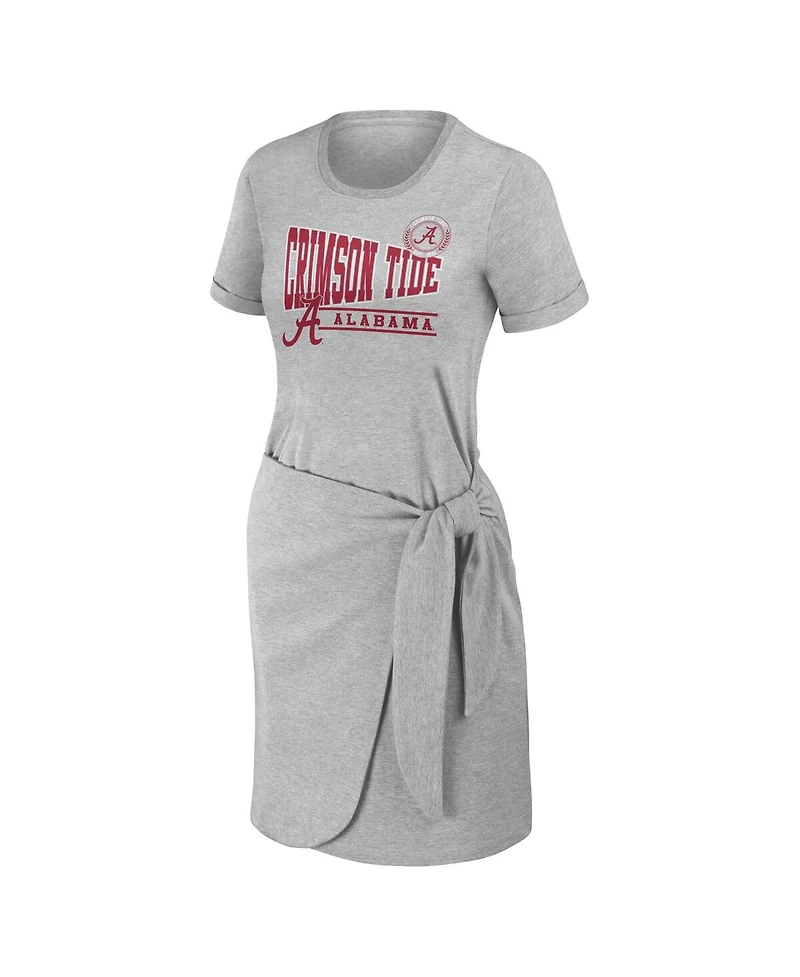Women's Wear by Erin Andrews Heather Gray Alabama Crimson Tide Knotted T-shirt Dress