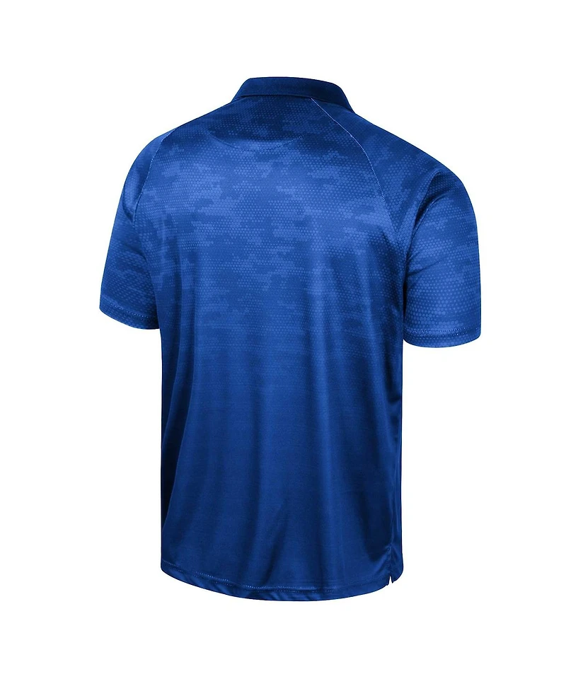 Men's Colosseum Blue Ucla Bruins Honeycomb Raglan Polo Shirt