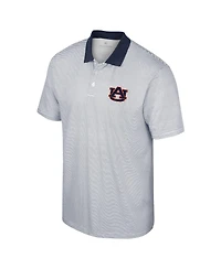 Men's Colosseum White, Navy Auburn Tigers Print Stripe Polo Shirt