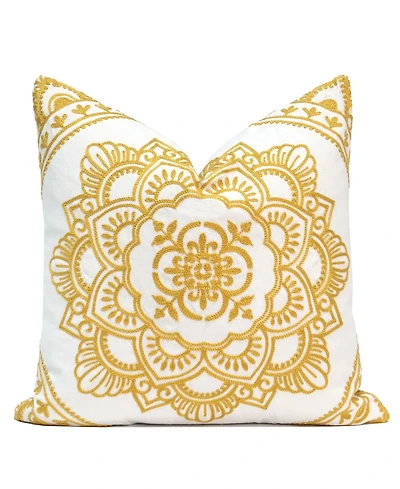 Millihome Padma Embroidery Decorative Pillow, 20" x 20"
