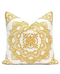 Millihome Padma Embroidery Decorative Pillow, 20" x 20"