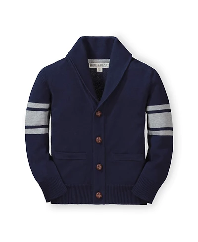Hope & Henry Baby Boys Letterman Shawl Collar Sweater Cardigan