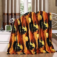 Kate Aurora Ultra Soft & Cozy Oversized Halloween Flying Witches Plush Throw Blanket Cover - 50 in. W x 60 in. L