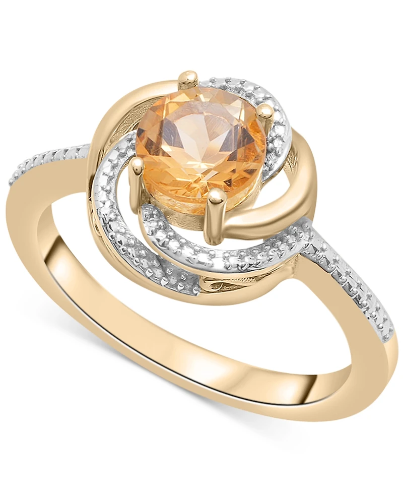 2-Pc. Set Pink Amethyst (1-1/2 ct. t.w.) & Diamond Accent Spiral Pendant Necklace Matching Ring 14k Rose Gold-Plated Sterling Silver (Also Blu